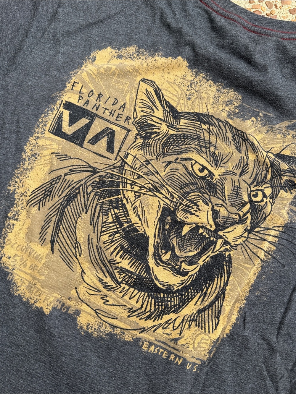 2 RVCA Short Sleeve Tshirts in Charcoal and White ~ Large ~ Florida Panthers - Picture 6 of 16